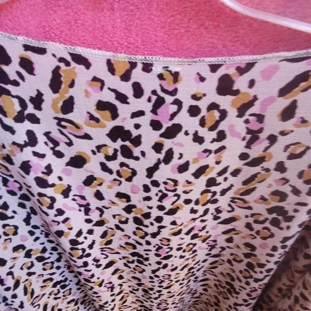 Pink and black leopard print kimono